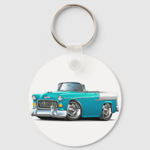 1955 Chevy Belair Turquoise-White Convert Key Ring