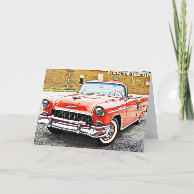 1955 Chevy Convertible Classic Retro Birthday Card (Front)