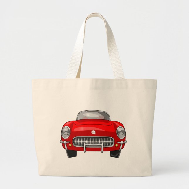 1955 Chevy Corvette Large Tote Bag (Front)