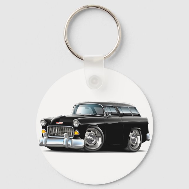 1955 Chevy Nomad Black Car Key Ring (Front)