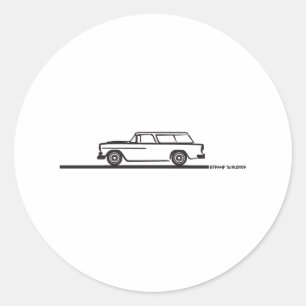 1955 Chevy Nomad Classic Round Sticker