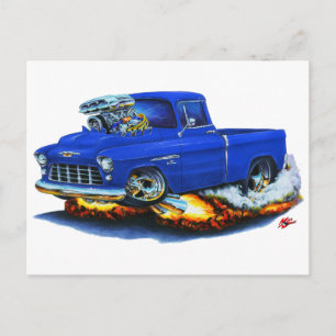 1955 Chevy Pickup Blue Truck Postcard