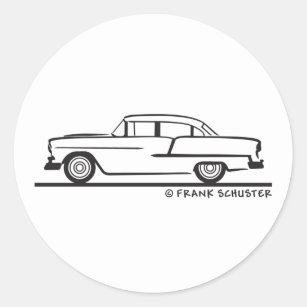 1955 Chevy Sedan Classic Round Sticker