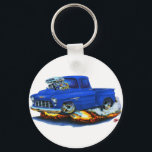 1955 Chevy Stepside Pickup Blue Truck Key Ring<br><div class="desc">Keychain Template</div>