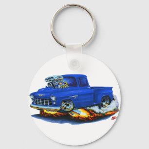 1955 Chevy Stepside Pickup Blue Truck Key Ring