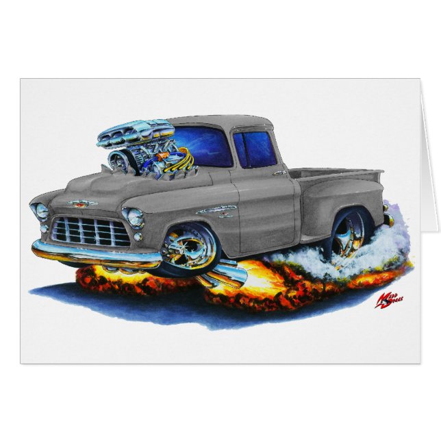 1955 Chevy Stepside Pickup Grey Truck (Front Horizontal)