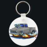 1955 Chevy Stepside Pickup Grey Truck Key Ring<br><div class="desc">Keychain Template</div>
