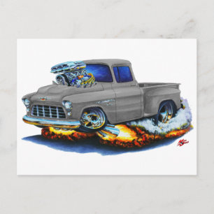 1955 Chevy Stepside Pickup Grey Truck Postcard