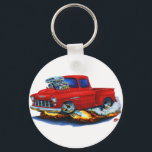 1955 Chevy Stepside Pickup Red Truck Key Ring<br><div class="desc">Keychain Template</div>