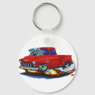 1955 Chevy Stepside Pickup Red Truck Key Ring