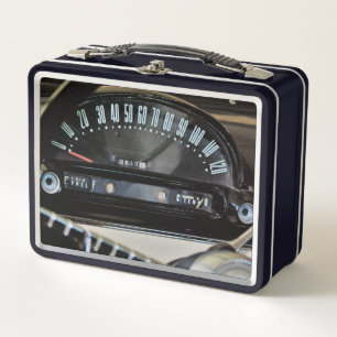 1955 Classic Car Speedometer Metal Lunch Box