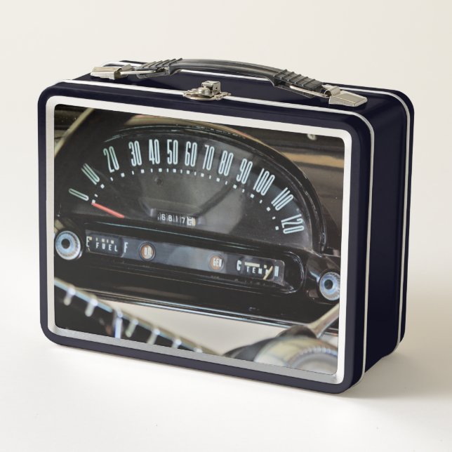 1955 Classic Car Speedometer Metal Lunch Box (Front)