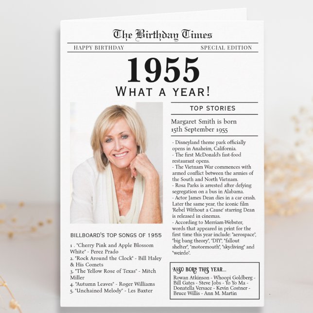 1955 Newspaper Birthday card (Creator Uploaded)