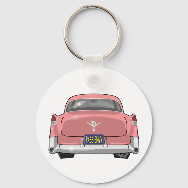1955 Pink Cadillac Key Ring (Front)