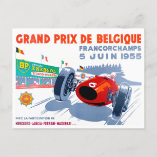 1955 Spa Grand Prix vintage racing Postcard
