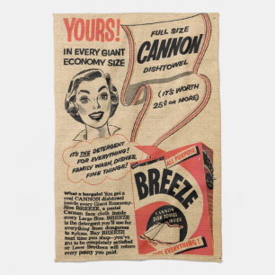 1955 Vintage Washing Powder Advert Tea Towel