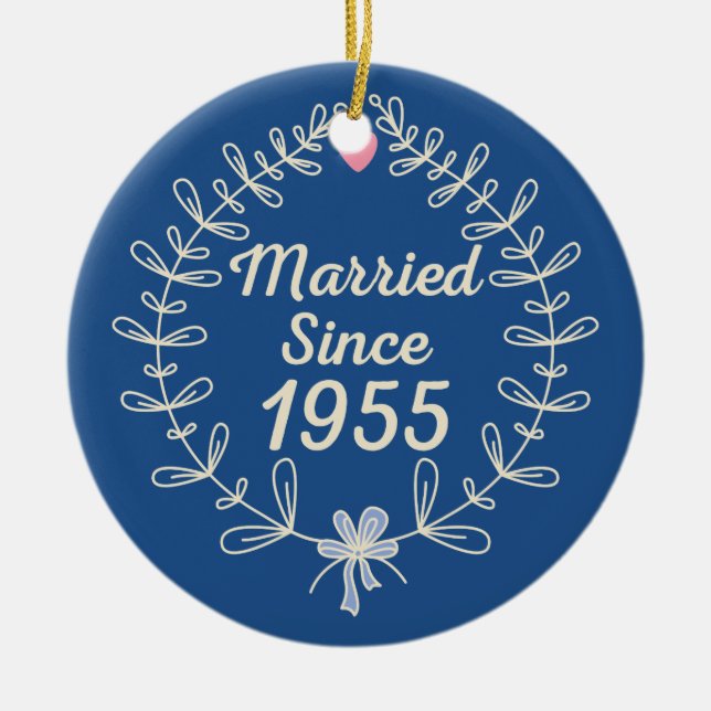 1955 Wedding Anniversary Gift Ornament (Front)