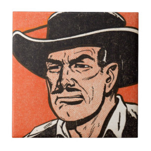 1955 Western bad guy from Billy the Kid comics Ceramic Tile