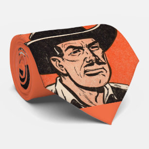 1955 Western bad guy print Tie