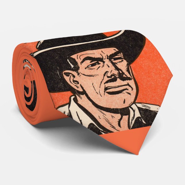 1955 Western bad guy print Tie (Rolled)