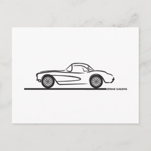 1956 1957 Chevrolet Corvette Hardtop Postcard