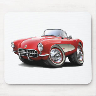1956-57 Corvette Red Car Mouse Pad