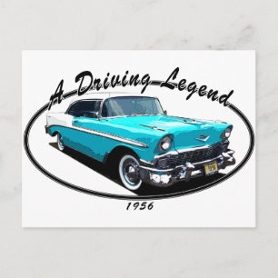 1956 BEL AIR BLUE POSTCARD