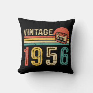 1956 Birthday Idea Music Cassette Tape Retro Bday Cushion