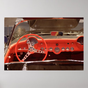 1956 Chevrolet Corvette Steering Wheel and Dash Poster