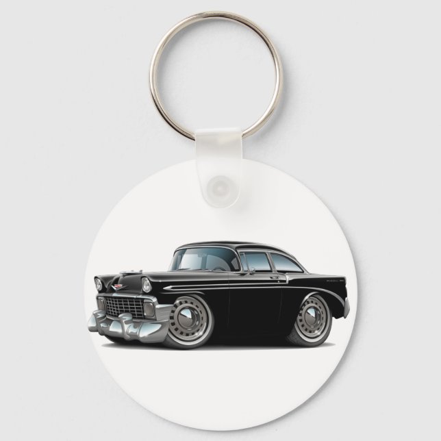 1956 Chevy Belair Black Car Key Ring (Front)