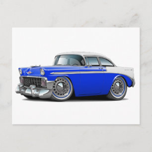 1956 Chevy Belair Blue-White Car Postcard