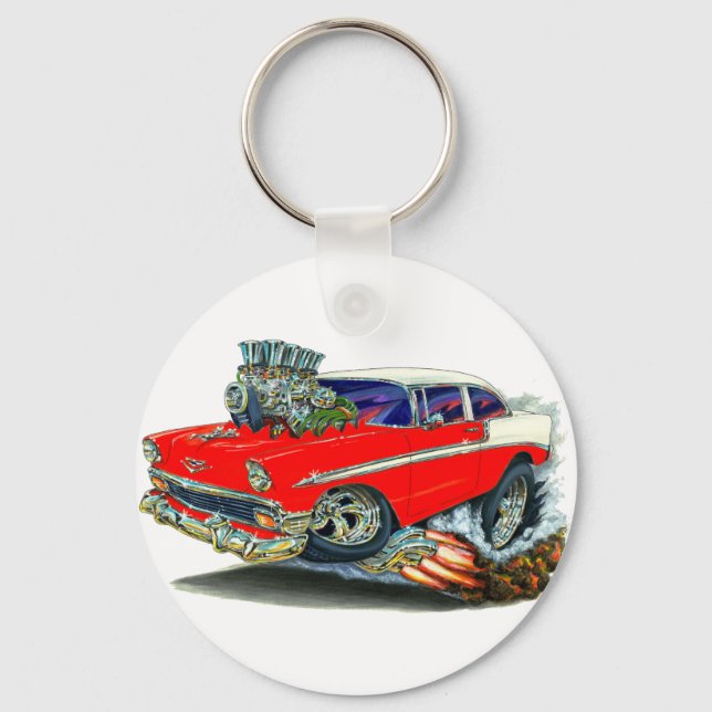 1956 Chevy Belair Red Car Key Ring (Front)