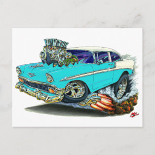 1956 Chevy Belair Turquoise Car Postcard