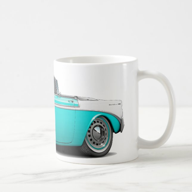 1956 Chevy Belair Turquoise-White Convertible Coffee Mug (Right)