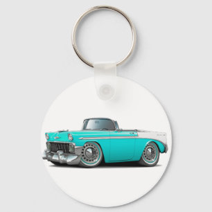 1956 Chevy Belair Turquoise-White Convertible Key Ring