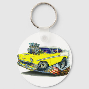 1956 Chevy Belair Yellow Car Key Ring