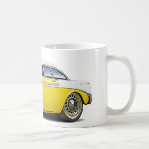 1956 Chevy Belair Yellow-White Car Coffee Mug