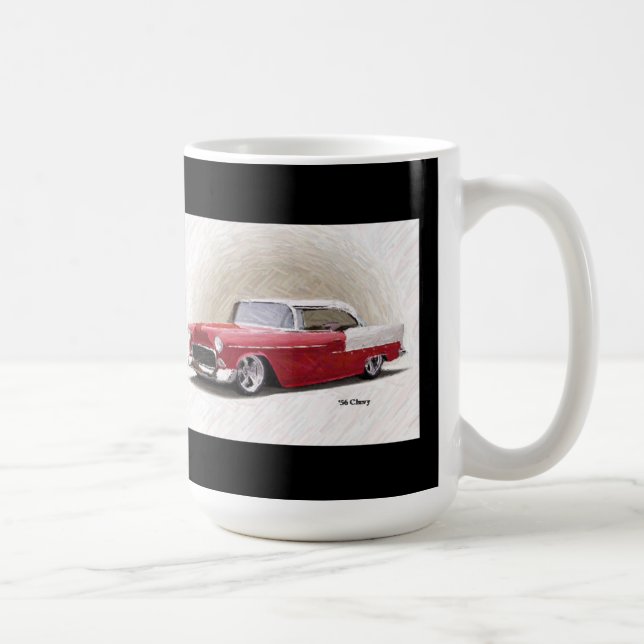 1956 Chevy Red White Digital Art Mug (Right)
