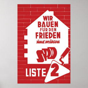 1956 German Labour Party Election Poster Social