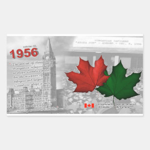 1956-Hungarian Revolution & Refugees in Canada Rectangular Sticker