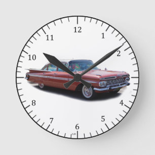 1956 impala with tail fins clock