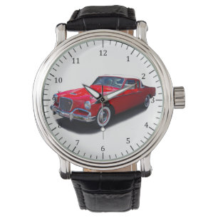 1956 red classic car watch