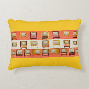 1956 television sets print decorative cushion