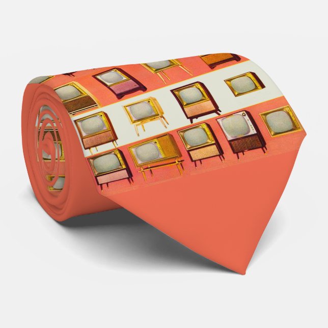 1956 television sets print tie (Rolled)