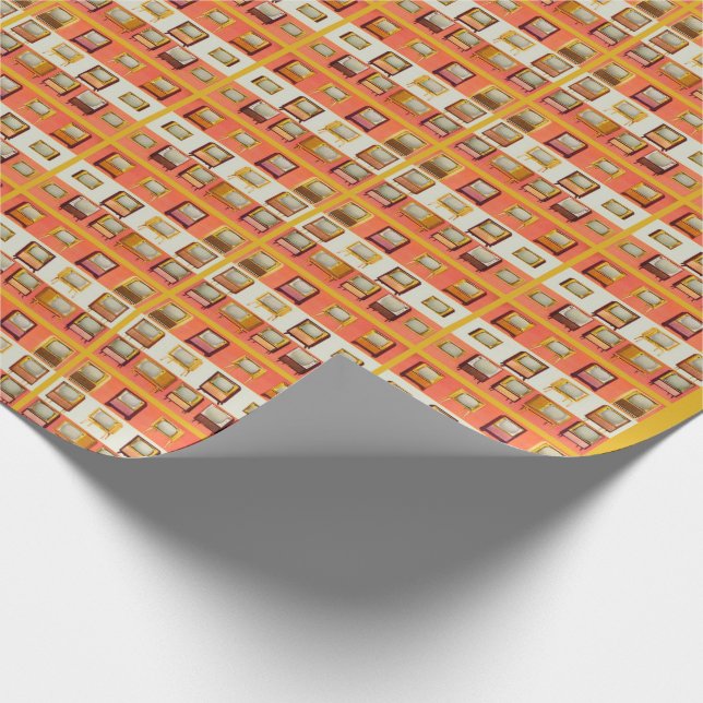 1956 television sets print wrapping paper (Corner)
