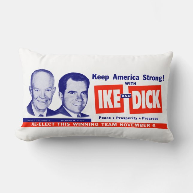 1956 Vote Ike and Dick Lumbar Cushion (Front)