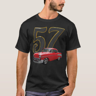 1957 57 chevys truck bel air red vintage cars T-Shirt