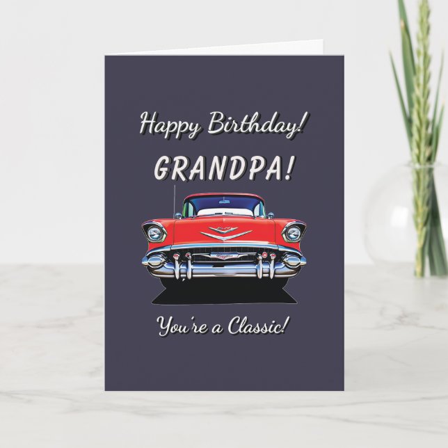 1957 57 Muscle Car Classic Car Birthday Card (Front)