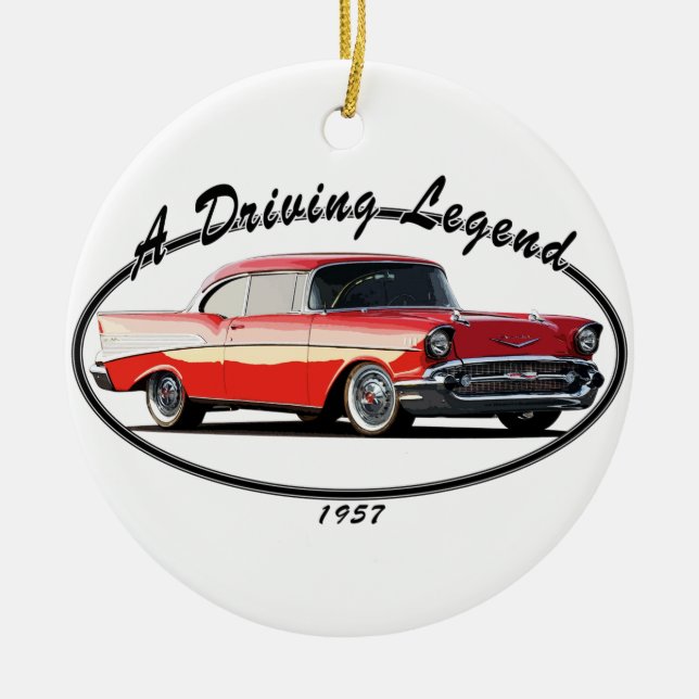 1957 BEL AIR RED CERAMIC ORNAMENT (Front)