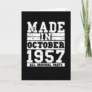 1957 Birthday october Vintage Saying Card